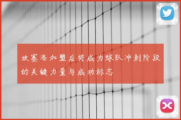 坎塞洛加盟后将成为球队冲刺阶段的关键力量与成功标志